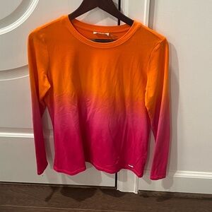 Calvin Klein Orange and Pink Ombre Long Sleeve Tee